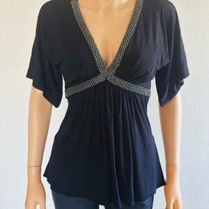 Sky Black Top with Silver Accents